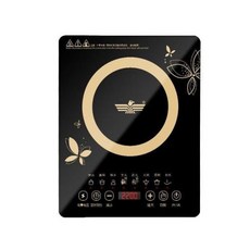 핫플레이트 전기곤로 인덕션 미니 전기 유도 조리기 보일러 방수 2200W 볶음 요리 플레이트 지능형 냄비 스토브 쿡탑 버너 220V, 미국, Golden, 5) Black 미국