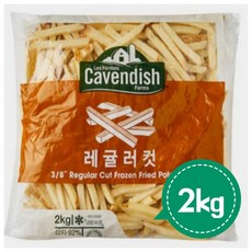 (1박스)카벤디쉬 레귤러컷 2kgx6개 업소용 감자튀김 대용량 냉동감자 캠핑음식, 2kg, 6개