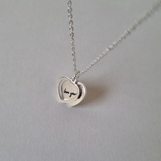 써지컬스틸각인목걸이하트