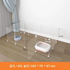 울타리 애완 동물 개 실내 고양이 케이지 테디 토끼 가드 중소 무료, 철망 47CM 12개 문 스타일 흰색 포함, 1개
