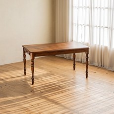 디킨 엔틱 고무나무 원목 사각 4인 테이블 1400