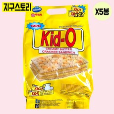 키드오 키도 kid-o 크래커 과자 크리미 버터 쿠키 15gx43개입x5개 1박스, 645g, 5개