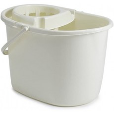 Whitefurze Cream 15Lt Durable Plastic Mop Floor Cleaning Bucket w/ Detachable Strainer, 1
