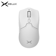 DELUX M800 게임용 마우스 무선 PAW3395 26000DPI Bluetooth 인체공학적 Huano 스위치 컴퓨터 마우스, white - model.av-m7