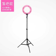 유튜버 영상 사진 촬영용조명 조명 촬영 LED 링라이트 가방 케이스 링 라이트 방송, 1개, 2. 핑크 12 스탠드