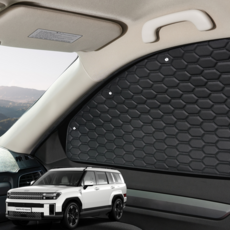 디올뉴 싼타페 MX5 햇빛가리개 본투로드 하이브 캠핑 차박 암막 커튼 1열+2열+3열, 1열+2열+3열+뒷창가리개, 블랙