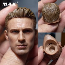 1/6 스케일 스티브 로저스 헤드 아메리칸 팀 스컬 프트 12 "남성 액션 피규어 완구 재고 없음|Action Figures|, 단일, 1개, 단일