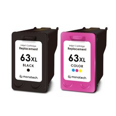 모노테크 HP 호환 63XL 잉크 세트 HP2130 HP2131 HP2132 HP1112, 1세트, 검정+컬러 1세트, 검정+컬러