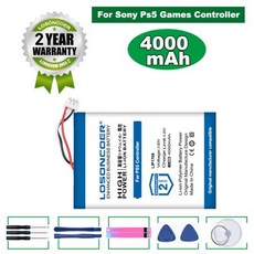 LOSONCOER 4000mAh LIP1708 소니 PS5 컨트롤러 배터리 충전식 리튬 내장 듀얼 센스 게임 컨트롤러용