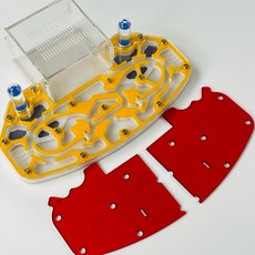  곤충용품 케이지 채집통 개미사육장 대형 2418 cm dural Mosturing 확장 새로운 개미 농장 formicarium 여왕 개미 라이브 식민지 둥지 인클로저 아크릴, 노란색, 24x18x6.5cm 