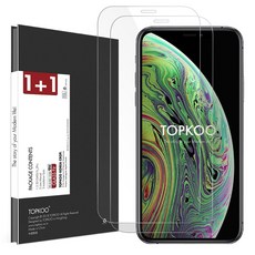 탑쿠 2.5D 글라스핏 액정보호 강화유리필름 2p, 1세트