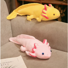 우파루파 인형 도롱뇽 뱀 특이한 학습용 쿠션 인형 애착인형 어린이 귀여운 도마뱀 장난감, 파란 물고기(50cm), 제조사 한정