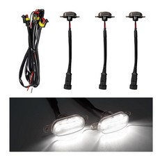 Dickno 자동차 그릴 조명 6개 밝은 앰버 LED 배선 하네스 포함 방수 전면 트림 램프 F150 F250 F350과 호환되는 차량 외부 옐로우, 5 PCS