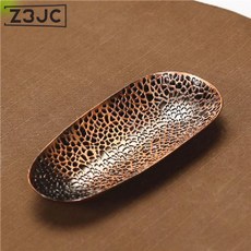 Z3JC 상차아연합금 티스푼 육군자 다발 쿵푸 다도 악세사리 순수수제 다듬기 쿵푸 다기, 적동색차칙, 1개