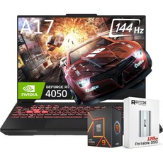 ASUS TUF A17 게이밍 노트북 17.3인치 FHD 144Hz 디스플레이 AMD 8코어 Ryzen 9 7940HS(비트 i9-12900H) 엔비디아 지포스 RTX 4