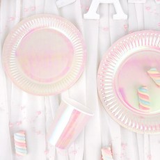 파티테이블패키지 10입세트 [메탈릭 홀로그램 화이트], 1개, 단품