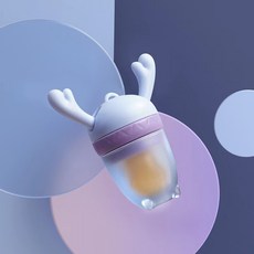 과일과 채소 즐거움 추진 물주머니 아기 물다 즐거움 아기 젖꼭지 달래다 과일 아교 실리콘 아교 젖꼭지, 블루[나노실버 미디엄]OPP 파우치, 1개