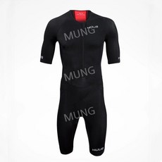 철인 3종 슈트 트라이애슬론 바다수영 경기복 남성 STM 수영슈트, L, 블랙