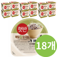 CJ제일제당햇반매일잡곡밥g 최신제조 CJ제일제당 햇반 매일 찰잡곡밥 잡곡밥 번들 가성비 세트 묶음 구성 씹기쉬운 부드러운 즉석 밥 넉넉한유통기한 위생적인진공포장 실온보관 전자레인지 밀키트 프레시 0.21kg 18팩