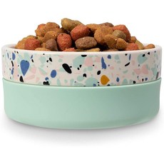 직구 Now House for Pets by Jonathan Adler Now House Mint Terrazzo Duo Bowl Small 식기 기 안전하고 쉬운 미끄럼 뚜껑이있, 상세참조, 상세참조