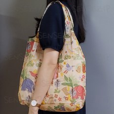 센스집 휴대용 접이식 장바구니 3type, S-04 베이지동물나라, 1개