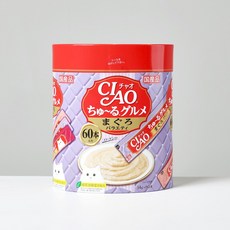 이나바 챠오츄르 짜먹는 고양이 간식, 참치 버라이어티, 14g, 60개