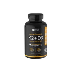 스포츠리서치 비타민 K2＋D3 오가닉 코코닉오일 60정/SportsResearch Vitamin K2＋D3 with Coconut Oil 60gel