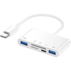 노트북 태블릿 폰용 PD 15W 충전 시 3.5mm 오디오 AUX 및 MIC 사운드 카드 어댑터 3인치 USB C~2인치, SD Card 5 IN 1, 1개