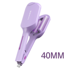 KIBOER U형 물결펌고데기 40mm 물결 고데기 세라믹 코팅 음이온 4단계 온도조절 헤어 케어, 퍼플