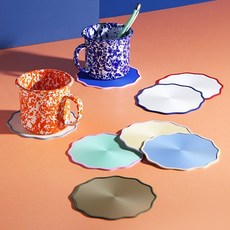 마리포사 엣지 실리콘 티코스터 카페 미끄럼방지 컵받침 논슬립 8color, 05.버터 라벤더, 1개
