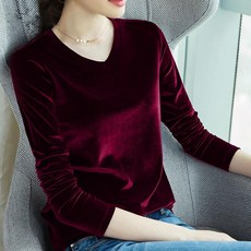 따뜻 여성 이너 셔츠 슬림 벨벳 티셔츠 90호