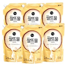 순샘 쌀뜨물 주방세제 리필, 1L, 6개