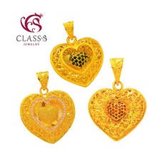 순금입체하트펜던트