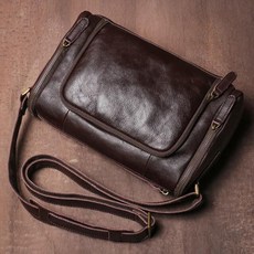  테니스가방 테니스투어백LUOKIR 남성용 빈티지 크로스바디 백 정품 가죽 캐, 01 Coffee 