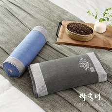 [2개세트] 박술녀 순면자수 프리미엄 메밀 경추목 베개 세트 : 정국베개 / 두피열 깊은잠 / 빠른배송 / 선물추천 / 쾌속건조, 사각그레이+원형블루