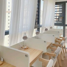 스터디카페 책상 클래식 자습실 학원 노트북 공부방, 사각 테이블 높이 1.2x0.8x0.6m