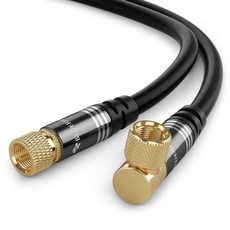BlueRigger 2Way 동축 케이블 스플리터RG6 호환 F형 2.3GHZ 52300MHz 디지털 신호 여성 스플리터 위성 안테나 HDTV 증폭기 CATV TV와 함께 작동, Straight to 90D_3FT, 1개