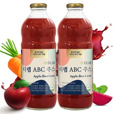 디랩ABC주스(1 000ml) 2개 국내산사과 비트 당근 건강한주스 사과주스 착즙원액 NFC 과.채주스100% 요커트 쉐이크 탄산수 건강한생활습관 가족과함께 부족한영양소 과일 야채, 1000ml, 2box