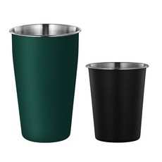 DAIWEIJIA 304 스테인리스강 단층 맥주컵, 블랙, 맥주잔 230ml, 1개