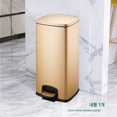  발판 휴지통 가정용 거실 가벼운 럭셔리 화장실 비주얼 주방 침실 뚜껑있는 스테인레스 라지 사이즈 용량, 30L 샴페인골드[주방전용/냄새차단] 
