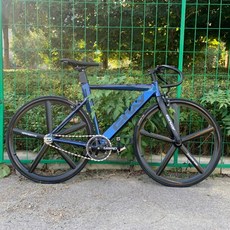 트랙 Fixie Fiets 알루미늄 프레임 Carbon Voorvork 52Cm 자전거, 파란색, 48cm160cm-170cm, 1 속도