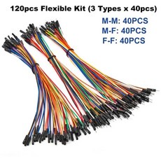 전선탈피기 케이블스트리퍼 전기선피복 전기선까는기계 DIY 아두이노 브레드보드용 구리 점퍼, 120pcs Mix kit, 10cm, 1개