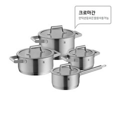 WMF 컴포트 라인 쿡웨어 냄비 4종 정품세트, 양수냄비 3종 편수냄비1종 (뚜껑 포함), 크로마간 스테인리스 스틸/내구성 반영구사용/내부계량눈금