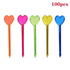 과일 포크 픽 도시락 젓가락 미니 귀여운 스낵 케이크 디저트, 2.100pcs