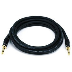 Monoprice 모노 가격 프리미어 시리즈 1/4 인치 (TS) 수-수 오디오 케이블 코드-10 피트-검은 색 16AWG (골드 도금)