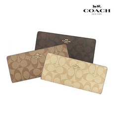 코치 NEW 슬림 장지갑 시그니처 3549 Slim Long Wallet Signature