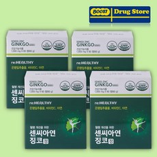 혈액순환 혈행 기억력 개선 항산화 고함량 은행잎추출물 센씨아연 징코비타민, 4개, 60정