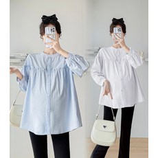 춘추감령임산부 셔츠 오픈수유 가능 춘추패션 루즈핏 나들이 셔츠