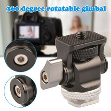 새로운 핫 핫슈 마운트 모니터 마이크 홀더 360 ° 회전 가능 1 / 4IN 나사 카메라 홀더 스탠드 브라켓, 01