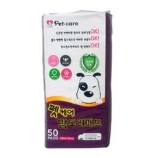 펫케어 멍도리 패드 50매 : 강아지 배변판 화장실 매트 소변 배변 훈련, 1개